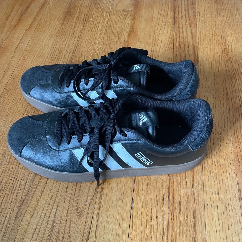 Adidas Gazelle Black & White Low-Top Sneakers with Gum Sole